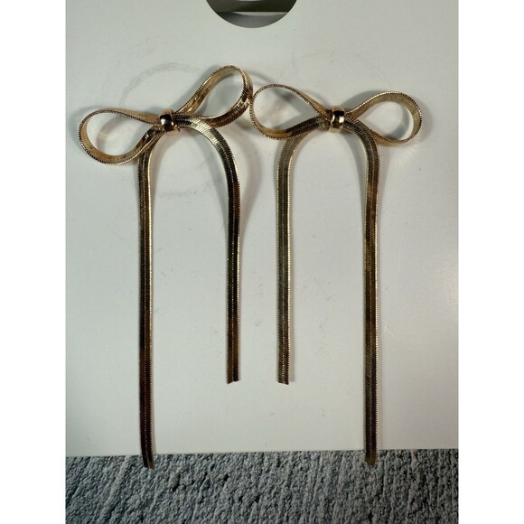 NWT Kate Spade x Target Gold Bow Linear Drop Stud Earrings - Picture 5 of 8